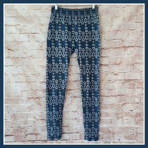 NWOT Lucky Brand Blue Print SeamlessLeggings